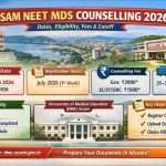 Assam NEET MDS Counselling 2026 – Dates, Merit List, Cutoff 2025 & Expected Cutoff 2026